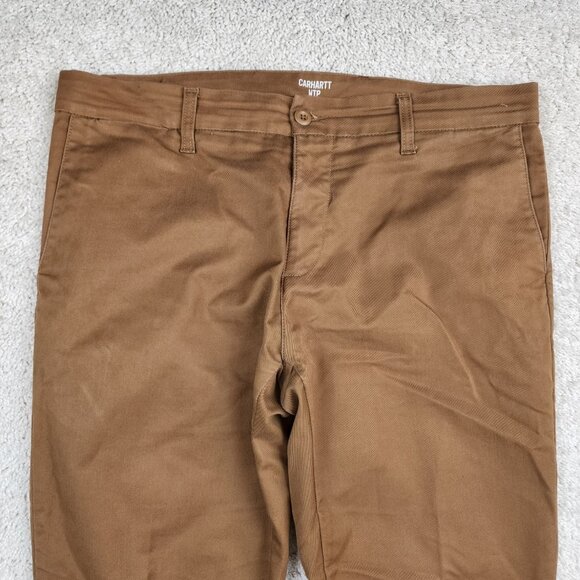 Carhartt WIP Pants Mens 36x32 Sid Chino Brown Twill Stretch I003367 Work USA - Picture 4 of 11